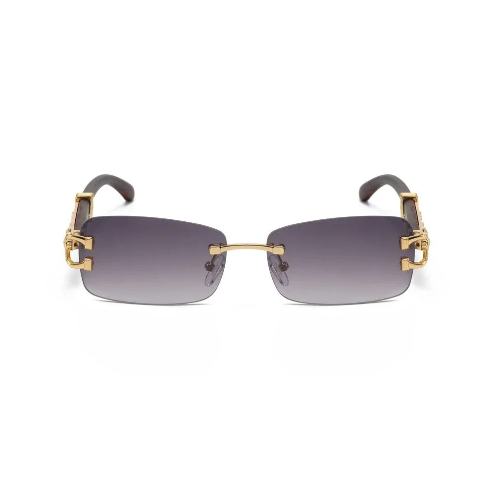 Men Sunglasses Vintage Aesthetic Sleek Black Lens Small Shades Executive Eyewear